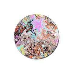 Distortedbeauty Rubber Coaster (round)  by digitaldivadesigns