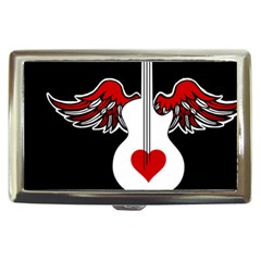 Flying Heart Guitar Cigarette Money Case by waywardmuse