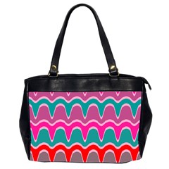 Waves Pattern Oversize Office Handbag (2 Sides) by LalyLauraFLM