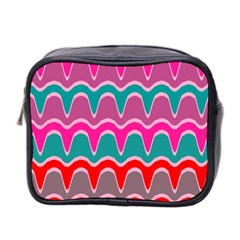 Waves Pattern Mini Toiletries Bag (two Sides) by LalyLauraFLM