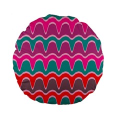 Waves Pattern 	standard 15  Premium Flano Round Cushion