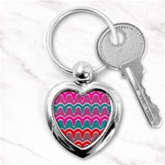 Waves Pattern			key Chain (heart) by LalyLauraFLM