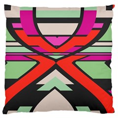 Shapes In Retro Colors 	large Flano Cushion Case (two Sides)