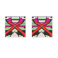 Shapes In Retro Colors			cufflinks (square) by LalyLauraFLM