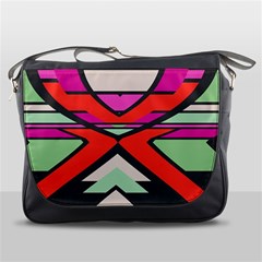 Shapes In Retro Colors			messenger Bag by LalyLauraFLM