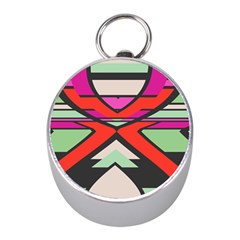 Shapes In Retro Colors			silver Compass (mini)