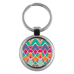 Wavy Design			key Chain (round) by LalyLauraFLM