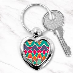 Wavy Design			key Chain (heart) by LalyLauraFLM