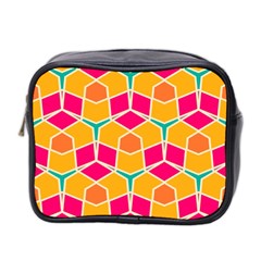 Shapes in retro colors pattern Mini Toiletries Bag (Two Sides)