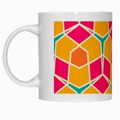 Shapes in retro colors pattern White Mug