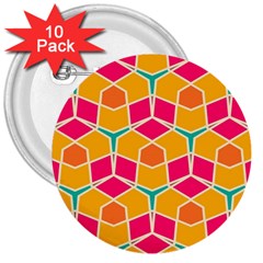 Shapes in retro colors pattern			3  Button (10 pack)