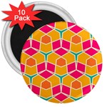 Shapes in retro colors pattern			3  Magnet (10 pack) Front