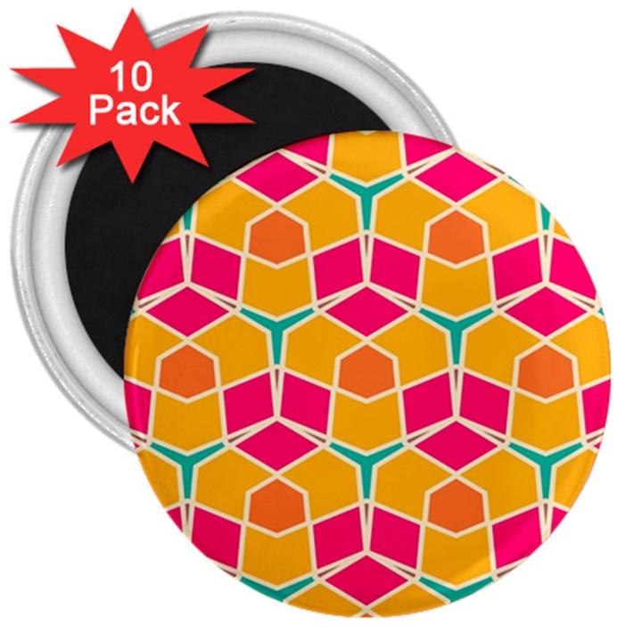 Shapes in retro colors pattern			3  Magnet (10 pack)