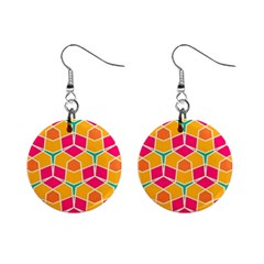 Shapes in retro colors pattern			1  Button Earrings