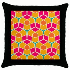 Shapes in retro colors pattern			Throw Pillow Case (Black)