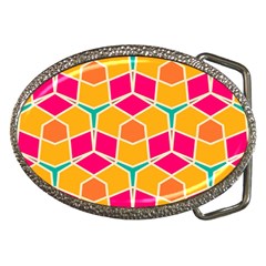 Shapes in retro colors pattern			Belt Buckle