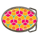 Shapes in retro colors pattern			Belt Buckle Front