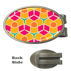 Shapes in retro colors pattern			Money Clip (Oval)