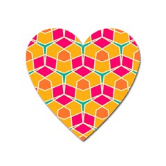 Shapes in retro colors pattern			Magnet (Heart)