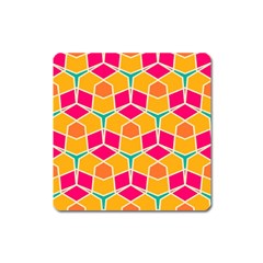 Shapes in retro colors pattern			Magnet (Square)