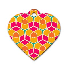 Shapes in retro colors pattern			Dog Tag Heart (One Side)