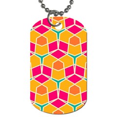 Shapes in retro colors pattern			Dog Tag (One Side)