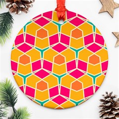 Shapes in retro colors pattern			Ornament (Round)