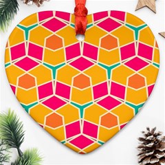 Shapes in retro colors pattern			Ornament (Heart)