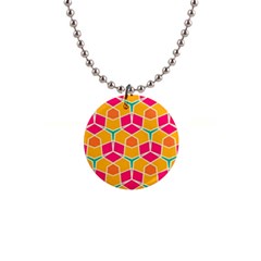 Shapes in retro colors pattern			1  Button Necklace