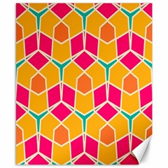 Shapes in retro colors pattern			Canvas 8  x 10 