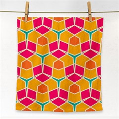 Shapes in retro colors pattern			Face Towel