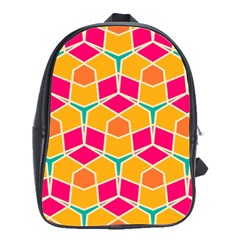 Shapes in retro colors pattern			School Bag (Large)