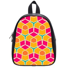 Shapes In Retro Colors Pattern			school Bag (small) by LalyLauraFLM