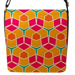 Shapes in retro colors pattern			Flap Closure Messenger Bag (S)