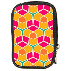 Shapes in retro colors pattern			Compact Camera Leather Case