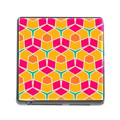 Shapes In Retro Colors Pattern			memory Card Reader (square) by LalyLauraFLM