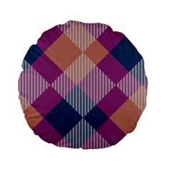 Argyle Variation 	standard 15  Premium Flano Round Cushion