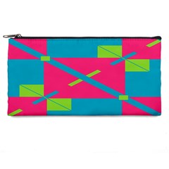 Rectangles And Diagonal Stripes 	pencil Case by LalyLauraFLM