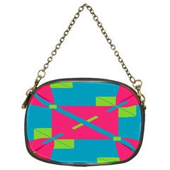 Rectangles And Diagonal Stripes 	chain Purse (two Sides) by LalyLauraFLM