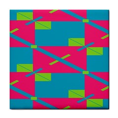 Rectangles And Diagonal Stripes			tile Coaster by LalyLauraFLM