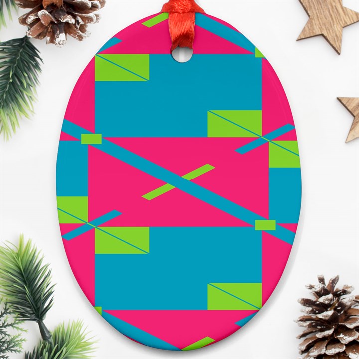 Rectangles and diagonal stripes			Ornament (Oval)