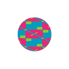 Rectangles And Diagonal Stripes			golf Ball Marker by LalyLauraFLM