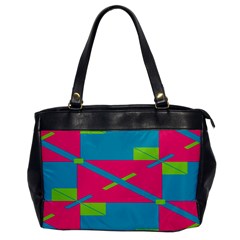 Rectangles And Diagonal Stripes			oversize Office Handbag by LalyLauraFLM