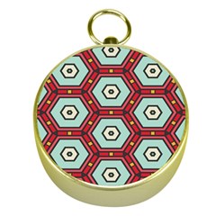 Hexagons Pattern			gold Compass