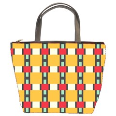 Rectangles And Squares Pattern 	bucket Bag by LalyLauraFLM