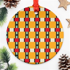 Rectangles And Squares Pattern			ornament (round) by LalyLauraFLM