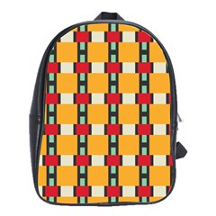 Rectangles And Squares Pattern			school Bag (large) by LalyLauraFLM