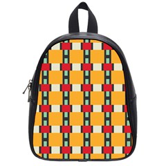 Rectangles And Squares Pattern			school Bag (small) by LalyLauraFLM