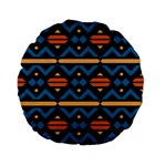 Rhombus  circles and waves pattern 	Standard 15  Premium Flano Round Cushion Front