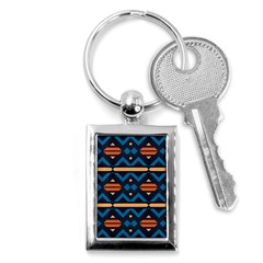 Rhombus  Circles And Waves Pattern			key Chain (rectangle) by LalyLauraFLM